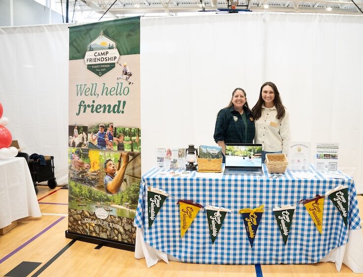Camp Friendship booth at the CharlottesvilleFamily Camp Expo