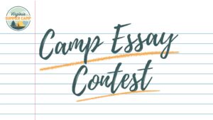 "Camp Essay Contest" written on notebook paper