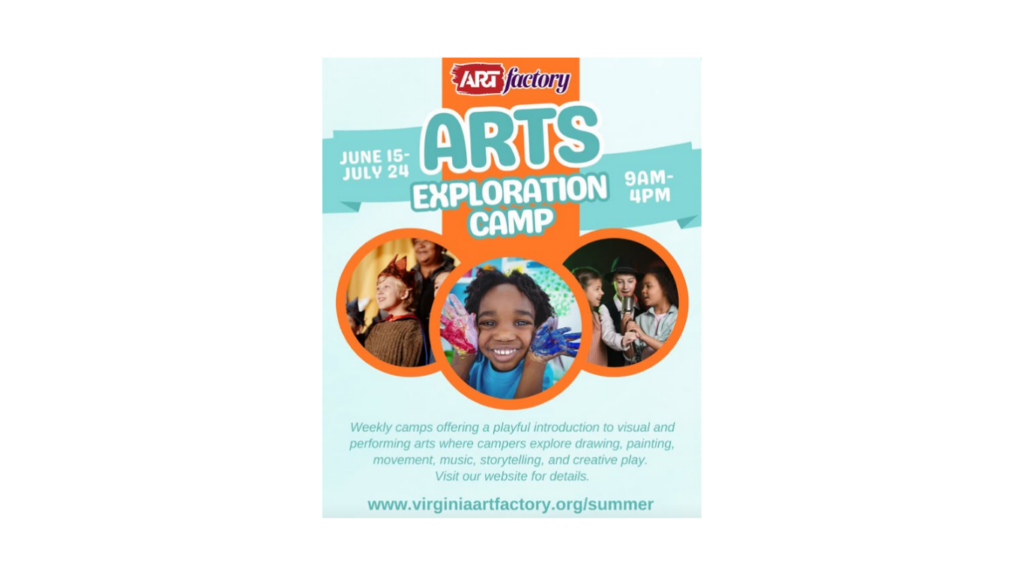Art Factory exploration camp flyer for June 15-July 24