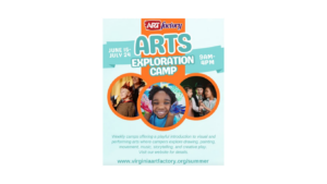 Art Factory exploration camp flyer for June 15-July 24